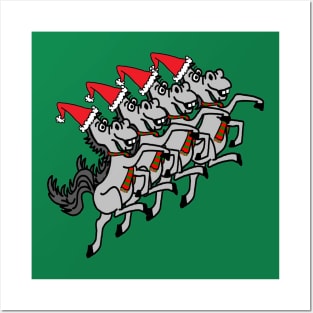 Can-Can Christmas dancing horses Posters and Art